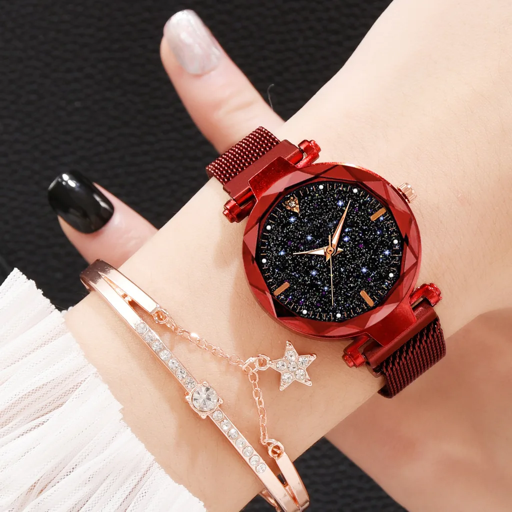 Женский набор часов звездное небо женские кварцевые часы с магнитной лентой