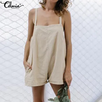Celmia Vintage Women Jumpsuits 2020 Summer Beach Short Rompers Casual Solid Loose Sleeveless Playsuits Plus Size Overalls Femme
Celmia Vintage Women Jumpsuits 2020 Summer Beach Short Rompers Casual Solid Loose Sleeveless Playsuits Plus Size Overalls Femme