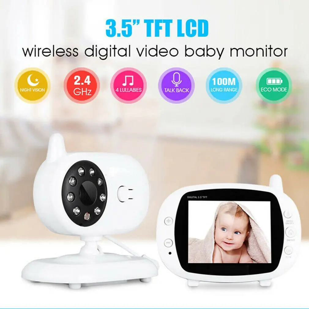 2.4G Wireless Digital 3.5" LCD Baby Monitor Camera 2 Way Audio Talk Video Night Vision Home WIFI Nanny Security Temperature
2.4G Wireless Digital 3.5" LCD Baby Monitor Camera 2 Way Audio Talk Video Night Vision Home WIFI Nanny Security Temperature