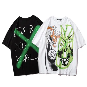 Hip-hop personality T-shirt men clothing summer street tide brand T-shirt graffiti cartoon classic printing short sleeve MT32
Hip-hop personality T-shirt men clothing summer street tide brand T-shirt graffiti cartoon classic printing short sleeve MT32