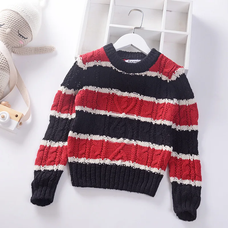 

3-8Y Boys Sweater Knitted Twist Pullover for Children Cotton Striped Sweater Kids Clothes 2019 Autumn Fashion Kids Sweater