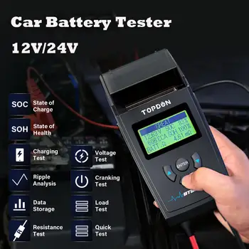 TOPDON BT500P 12V 24V Car Battery Tester with Printer Battery Load Test for Motorcycle Auto Charging Cranking Battery Analyzer
TOPDON BT500P 12V 24V Car Battery Tester with Printer Battery Load Test for Motorcycle Auto Charging Cranking Battery Analyzer