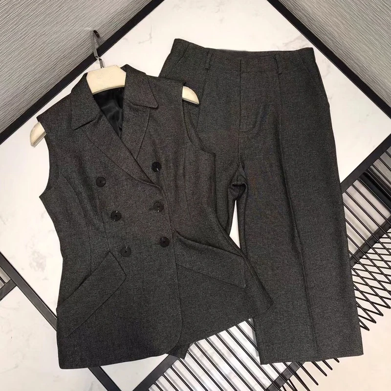 Women Solid Suits 2 Pieces Set Office Wear Vest Coat And Pants Set 2019 Autumn Female Dresses Suits
Women Solid Suits 2 Pieces Set Office Wear Vest Coat And Pants Set 2019 Autumn Female Dresses Suits