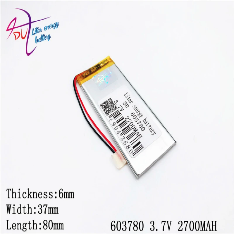 Best Battery Brand Size 603780 3.7v 2700mah Lithium Polymer With Board For Mp4 Mp5 Gps Digital Products | Электроника