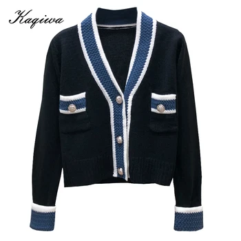 Net red sweater women's loose 2020 autumn new Korean style foreign style with knitted cardigan small fragrant V-neck coat 
Net red sweater women's loose 2020 autumn new Korean style foreign style with knitted cardigan small fragrant V-neck coat