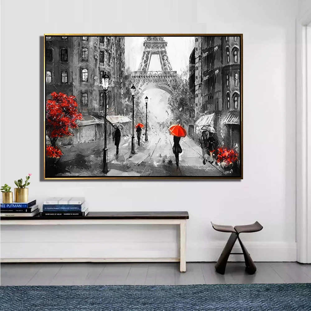 Large size Print Oil Painting home eiffel tower people under a red umbrella print Picture For Living Room painting No Frame
Large size Print Oil Painting home eiffel tower people under a red umbrella print Picture For Living Room painting No Frame