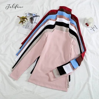 Women Soft Cotton T Shirt 2020 Spring Autumn Long Sleeve Top Tee Shirts New Korean Casual Turtleneck Tshirt Ladies Solid T-Shirt
Women Soft Cotton T Shirt 2020 Spring Autumn Long Sleeve Top Tee Shirts New Korean Casual Turtleneck Tshirt Ladies Solid T-Shirt