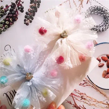 Children's Princess Style Dress Up Kawaii Snow Princess Snowflake Flocked Gauze Bow Duckbill Clip Children's Side Clip 
Children's Princess Style Dress Up Kawaii Snow Princess Snowflake Flocked Gauze Bow Duckbill Clip Children's Side Clip