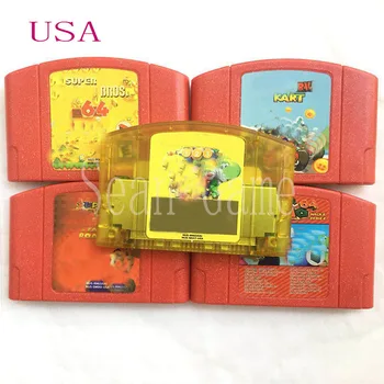 

High USA NTSC Quality Customer Cartridge 18 in 1 Party 1 2 3/Dra Kart/Stad Road/SuperBors Card for 64 Bit Video Game Console