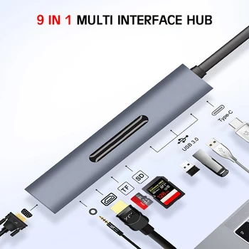 USB Docking Station 9 in 1 Type-C to 4K HDMI RJ45 Docking Station USB 3.0 TF PD Charger Hub Adapter Fast Charger Dock Station
USB Docking Station 9 in 1 Type-C to 4K HDMI RJ45 Docking Station USB 3.0 TF PD Charger Hub Adapter Fast Charger Dock Station