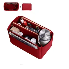 Maquillaje para mujer organizador/bolsa de inserción de fieltro para el bolso de viaje monedero interior bolsas de cosméticos portátiles aptas para Neverfull(China)