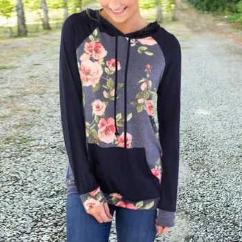 Autumn Winter Floral Print Patchwork Drawstring Sweatshirt Women Casual Long Sleeve Pocket Hooded Hoodies Female Pullover
Autumn Winter Floral Print Patchwork Drawstring Sweatshirt Women Casual Long Sleeve Pocket Hooded Hoodies Female Pullover