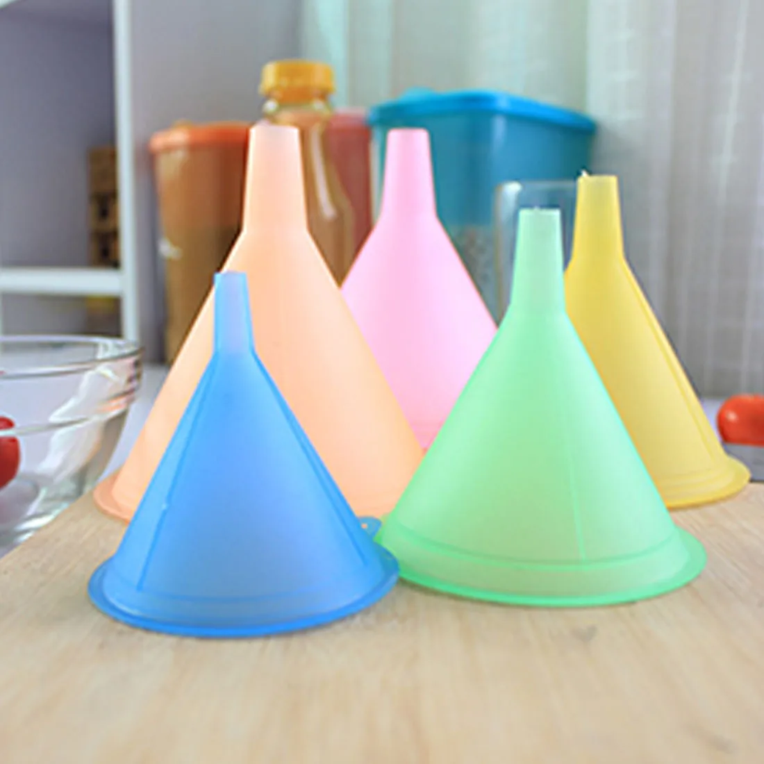 Small Medium Large Plastic Funnel Set Filter Home Kitchen Garden Tool