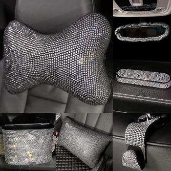 Full Rhinestones Car Steering Wheel Cover Set Diamond Headrest Neck Pillow Seatbelt Gear Armrest Cover For Girls Accessories 
Full Rhinestones Car Steering Wheel Cover Set Diamond Headrest Neck Pillow Seatbelt Gear Armrest Cover For Girls Accessories