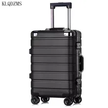 

KLQDZMS 20"24inch high quality aluminum frame trolley suitcase travel carry on rolling luggage spinner on wheels boarding case