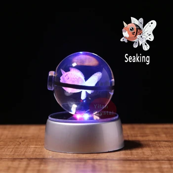 New Product Pokeball Ball With Engraving Seaking Crystal Ball With LED Base
New Product Pokeball Ball With Engraving Seaking Crystal Ball With LED Base
