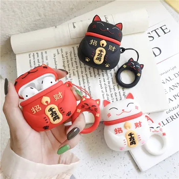 Apple Airpods Pro Case for Airpods 1/2 with Hook 3D Japanese Lucky Cat Silicone Earphone Protector Cover Charging Box Accessorie
Apple Airpods Pro Case for Airpods 1/2 with Hook 3D Japanese Lucky Cat Silicone Earphone Protector Cover Charging Box Accessorie