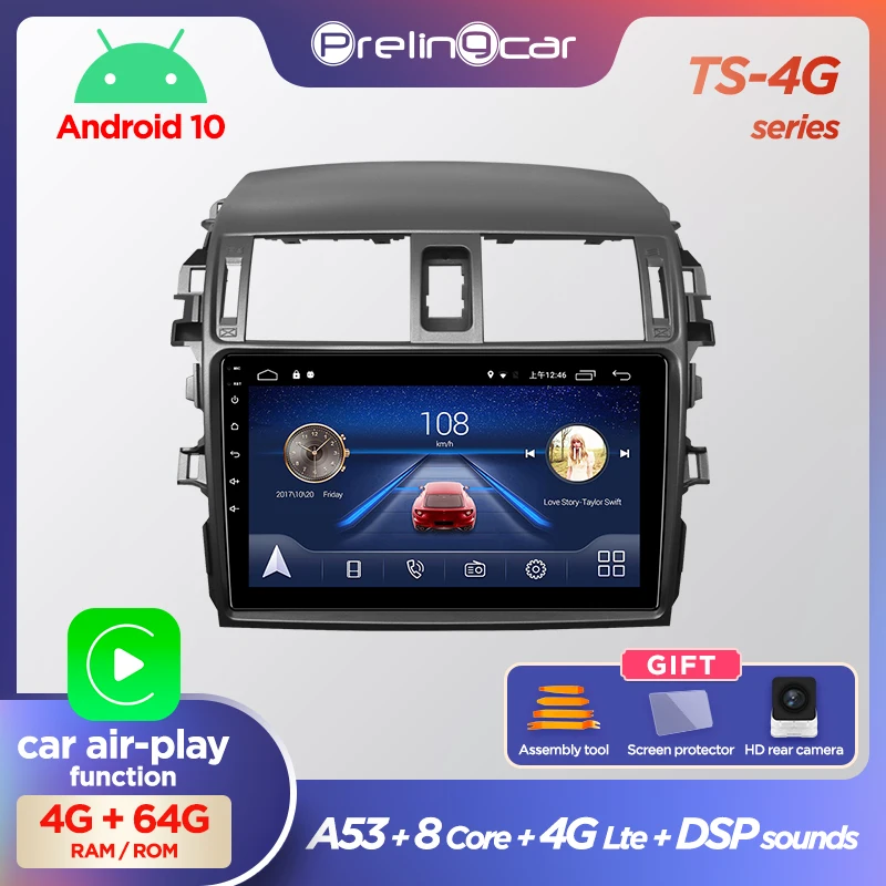 Prelingcar Android 10 0 без DVD 2 Din Автомобильный Радио Мультимедиа Видео плеер навигация GPS