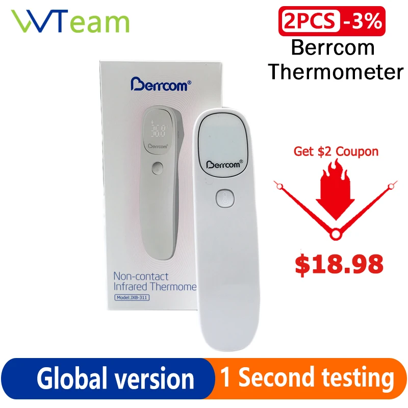 Berrcom JXB-311 Non-Contact Infrared Thermometer Accurate Digital LED Display Screen Fever Indicator Measurement Thermograph
Berrcom JXB-311 Non-Contact Infrared Thermometer Accurate Digital LED Display Screen Fever Indicator Measurement Thermograph