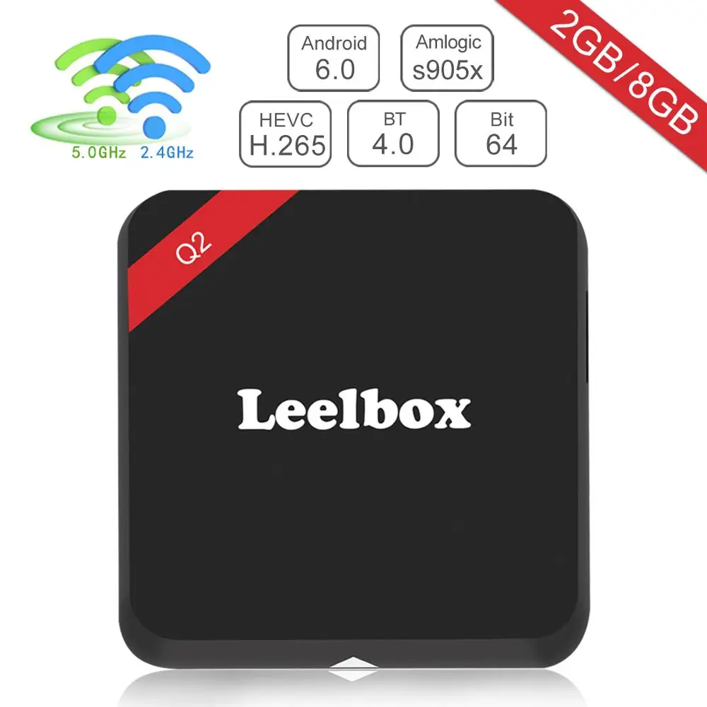 2018 Version Leelbox Q2 Android 6.0 TV Box with BT 4.0 Supporting 4K (60Hz) Full HD /H.265 /WiFi
2018 Version Leelbox Q2 Android 6.0 TV Box with BT 4.0 Supporting 4K (60Hz) Full HD /H.265 /WiFi