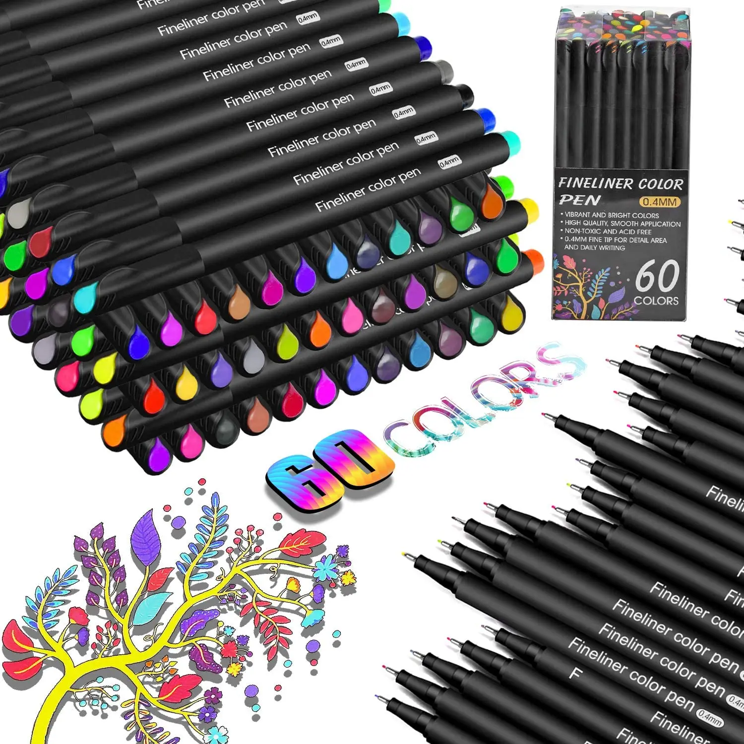 60 Colors Fineliner Color Pens Planner Pens Fine Point Markers Tip Drawing Pens for Writing Note Office School Supplies
60 Colors Fineliner Color Pens Planner Pens Fine Point Markers Tip Drawing Pens for Writing Note Office School Supplies
