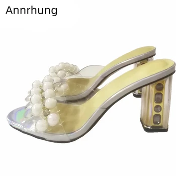 Individual Goblet Heel Party Shoes Woman Transparent PVC High Heels Open Toe Beading Crystal Flower Decor Women Slippers
Individual Goblet Heel Party Shoes Woman Transparent PVC High Heels Open Toe Beading Crystal Flower Decor Women Slippers