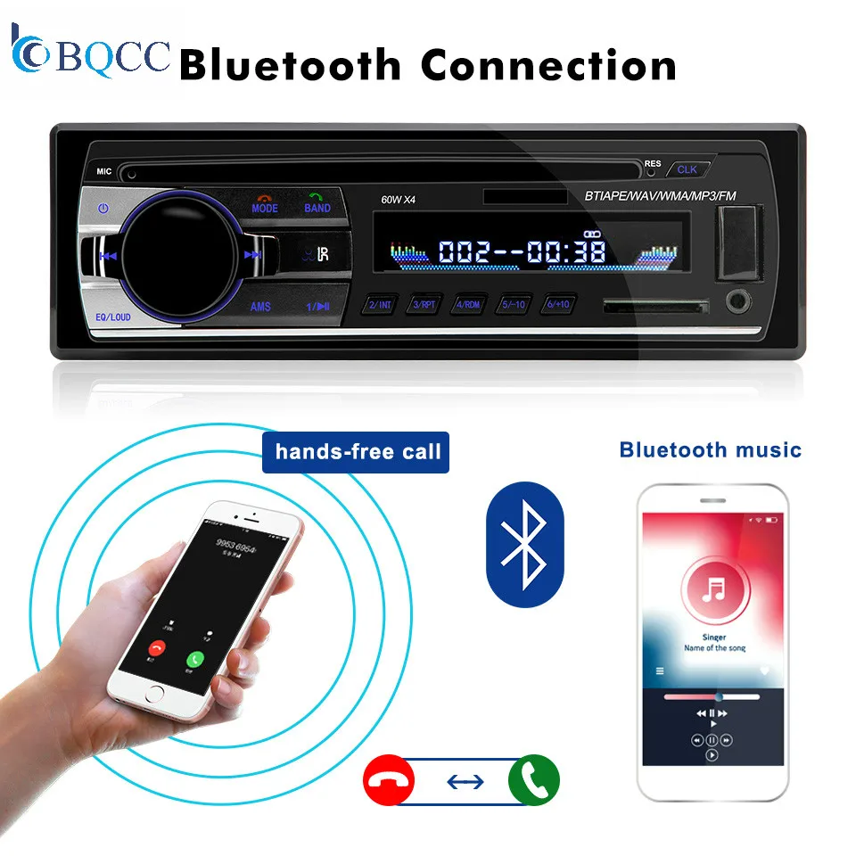 Автомагнитола 1 Din 12 В Bluetooth 2 0 с пультом ДУ|Автомобильные радиоприемники| |