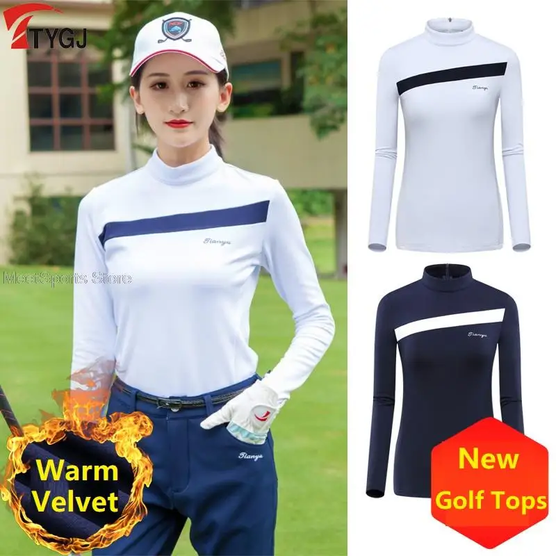 Women'S Golf T-Shirt Autumn Winter Golf Apparel Ladies Velvet Warm Polo-Shirt Patchwork Slim Tops Long Sleeve Thick Sweater
Women'S Golf T-Shirt Autumn Winter Golf Apparel Ladies Velvet Warm Polo-Shirt Patchwork Slim Tops Long Sleeve Thick Sweater
