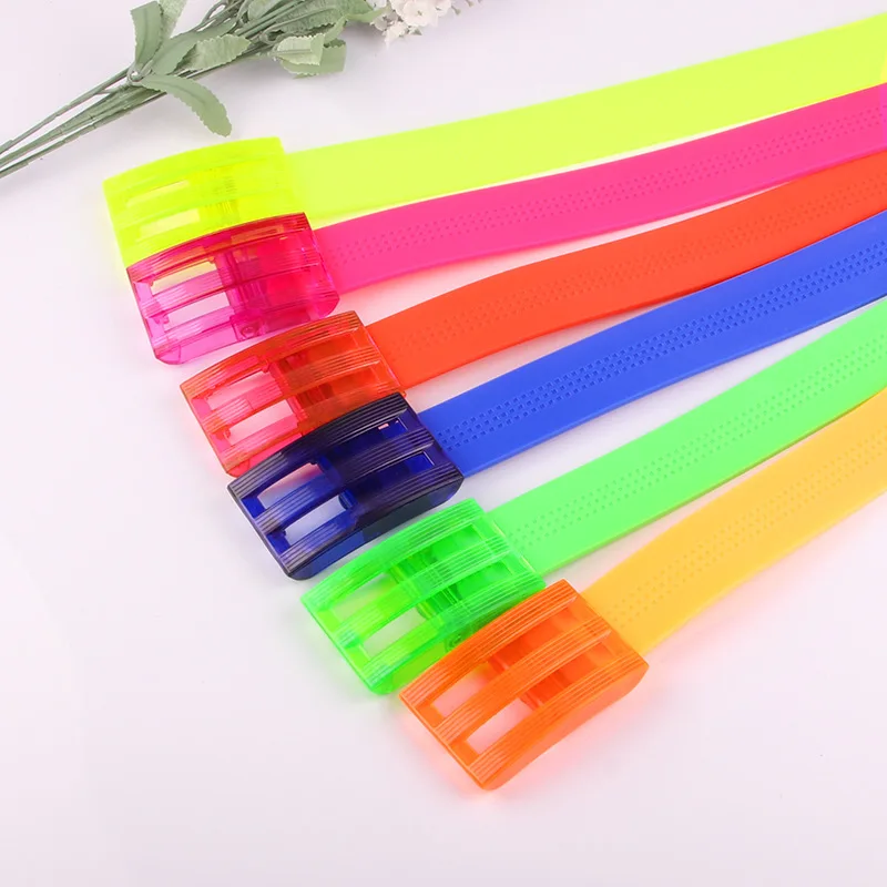Silicone belt adjustable size unisex man woman fragrant plastic buckle candy color rubber belt Korean style woman man
Silicone belt adjustable size unisex man woman fragrant plastic buckle candy color rubber belt Korean style woman man