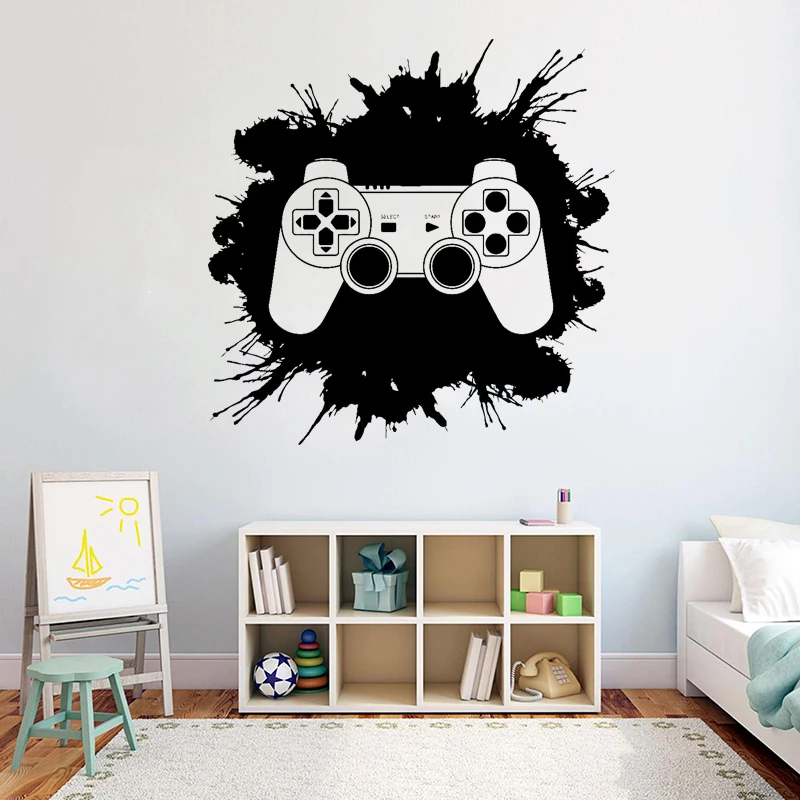 Gamer Wall Stickers Controller Video Game Vinyl Decals Customized For Kids Bedroom Art A769 | Дом и сад