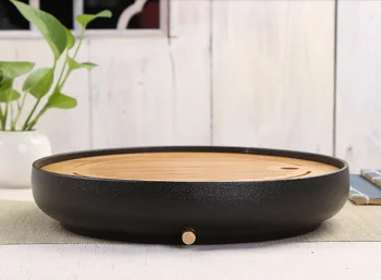 Simple Ceramic Round Home Tea Tray Drainage Water Storage Kung Fu Tea Set Japanese Style Storage Tea Tray Tea Room Tools LF513
Simple Ceramic Round Home Tea Tray Drainage Water Storage Kung Fu Tea Set Japanese Style Storage Tea Tray Tea Room Tools LF513