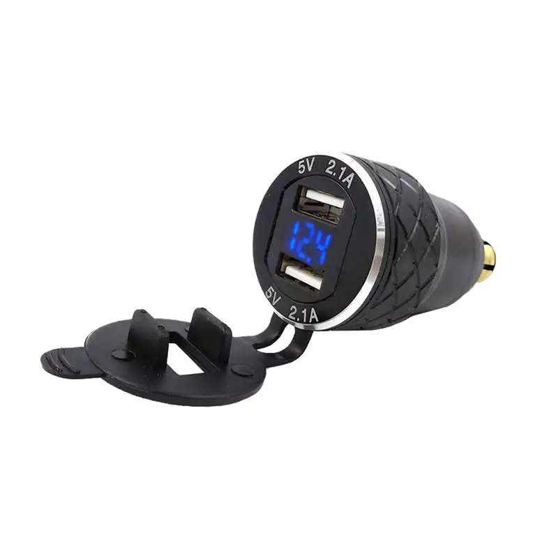Двойной адаптер 5V 2.1A Din к Usb алюминиевый сплав Европейский мотоцикл зарядное