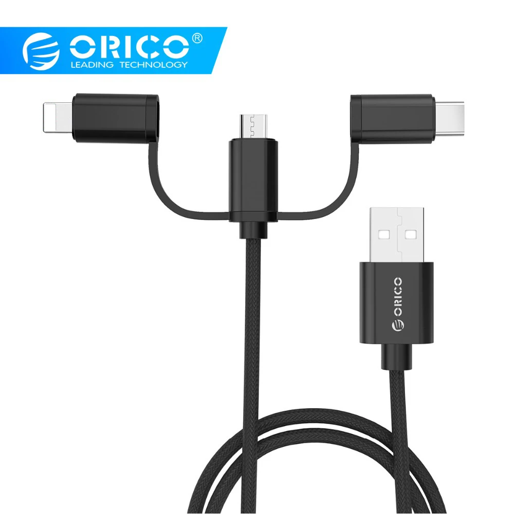 ORICO HT3 All in One USB Cable USB A to Lighting/Micro B/Type C Cable Charging for iPhone Samsung Huawei P20 Xiaomi
ORICO HT3 All in One USB Cable USB A to Lighting/Micro B/Type C Cable Charging for iPhone Samsung Huawei P20 Xiaomi