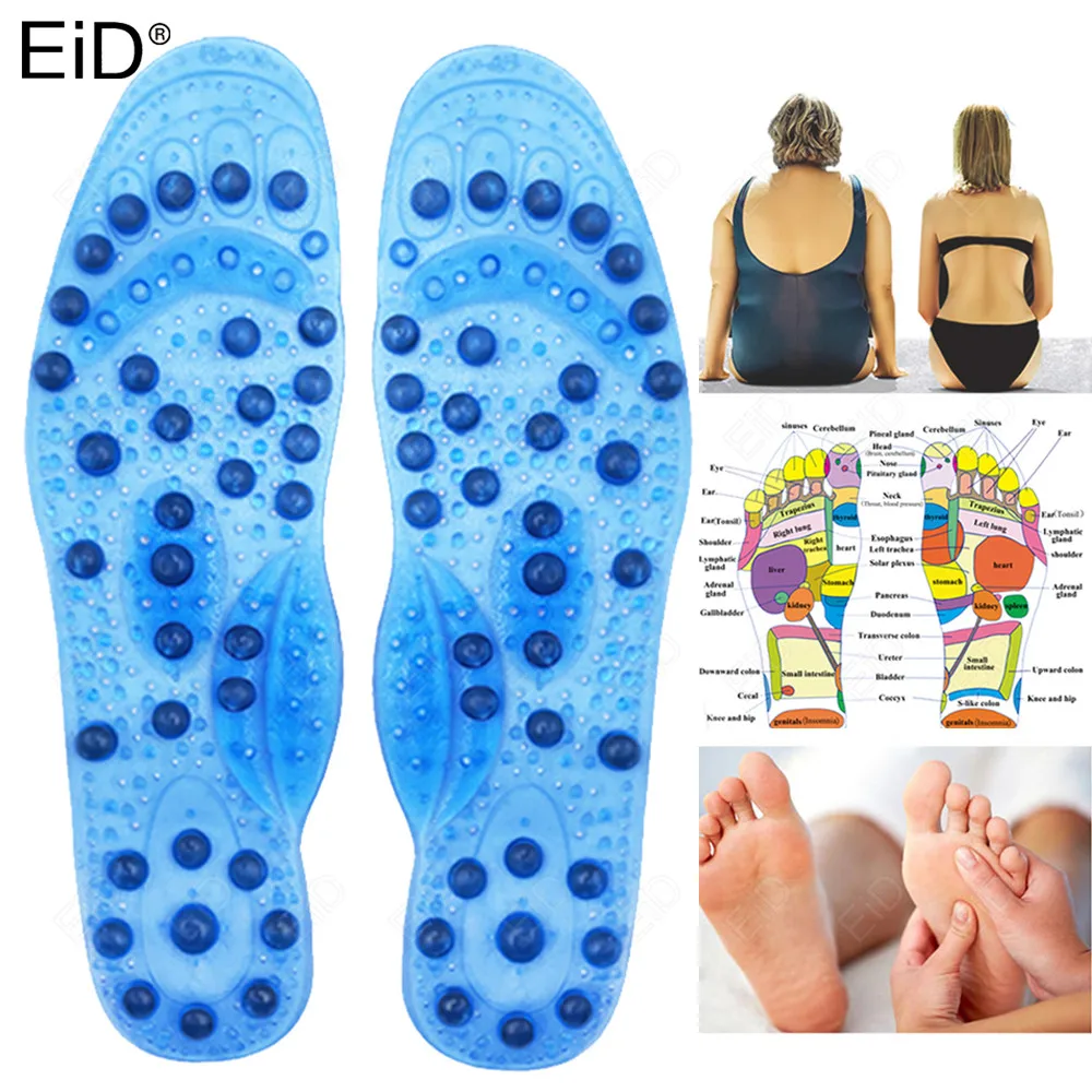 

EiD Enhanced 68 Magnetic Massage insoles Foot Acupuncture Point Therapy shoes Cushion Body Detox Slimming Insole for Weight Loss