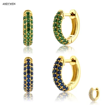 ANDYWEN 925 Sterling Silver Green Blue Zircon CZ Huggies Double Crystal Hoops 2020 Piercing Colorful Pendiente Ohrringe Jewelry
ANDYWEN 925 Sterling Silver Green Blue Zircon CZ Huggies Double Crystal Hoops 2020 Piercing Colorful Pendiente Ohrringe Jewelry