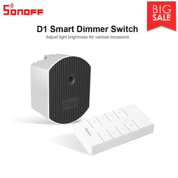 

Itead Sonoff D1 Smart Dimmer 433Mhz RF Controlled & Wi-Fi Switch Adjust Light Brightness Work via eWeLink APP Google Home Alexa