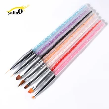 Yaliao 7 pçs conjunto de escova de unhas pintura pontilhada pintura gel polonês escovas ferramentas escova de arte do prego para pintura de forro de unhas(China)
