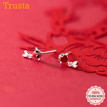 Trustdavis Fish Red Enamel Stud Earrings for Women 925 Sterling Silver Spring Ear Studs Festival Silver Fashion Jewelry DA946 
Trustdavis Fish Red Enamel Stud Earrings for Women 925 Sterling Silver Spring Ear Studs Festival Silver Fashion Jewelry DA946