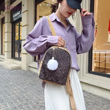 Sequins School Shoulder Bags Classic Texture Delicate Creative Design Fashion Casual Canvas Backpacks Pompom Knapsack
Sequins School Shoulder Bags Classic Texture Delicate Creative Design Fashion Casual Canvas Backpacks Pompom Knapsack
