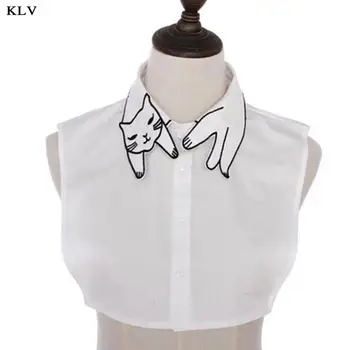 Retro British Style Women Girls Cotton False Fake Collar Cute Cartoon Cat Embroidery Casual Detachable Lapel Half-Shirt Blouse
Retro British Style Women Girls Cotton False Fake Collar Cute Cartoon Cat Embroidery Casual Detachable Lapel Half-Shirt Blouse