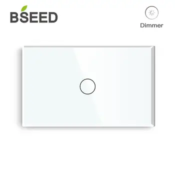 Bseed Touch Dimmer 118mm EU Standard LED Dimmerable Wall Switch 1/2 Gang 1/2Way Crystal Glass Panel White Black Gloden
Bseed Touch Dimmer 118mm EU Standard LED Dimmerable Wall Switch 1/2 Gang 1/2Way Crystal Glass Panel White Black Gloden