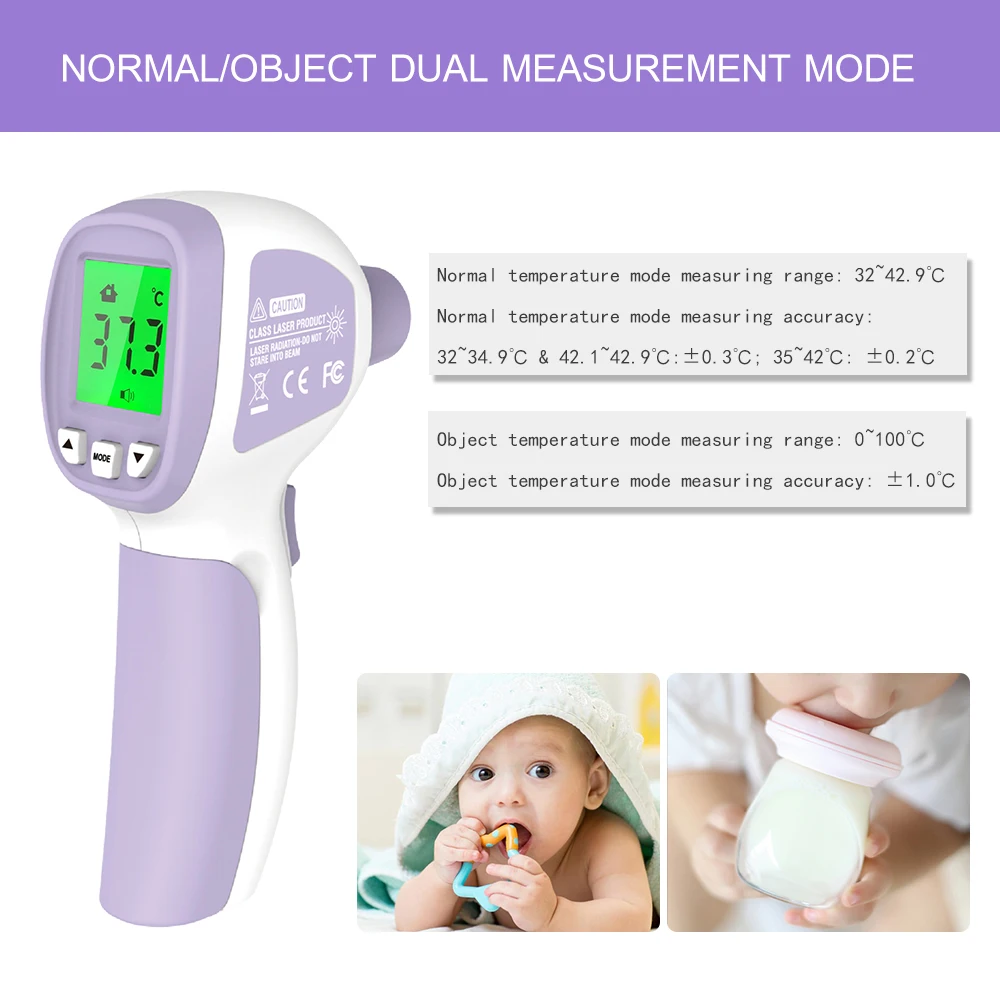 US STOCK Digital IR Infrared Thermometer Non-contact Forehead Thermometer Fever Thermometer Temperature Fever Alarm Data Storage
US STOCK Digital IR Infrared Thermometer Non-contact Forehead Thermometer Fever Thermometer Temperature Fever Alarm Data Storage