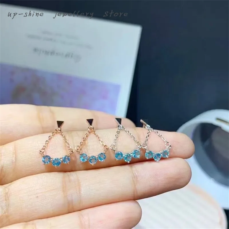 New women's 925 silver inlaid natural apatite earrings, simple design, a gift for girlfriend
New women's 925 silver inlaid natural apatite earrings, simple design, a gift for girlfriend