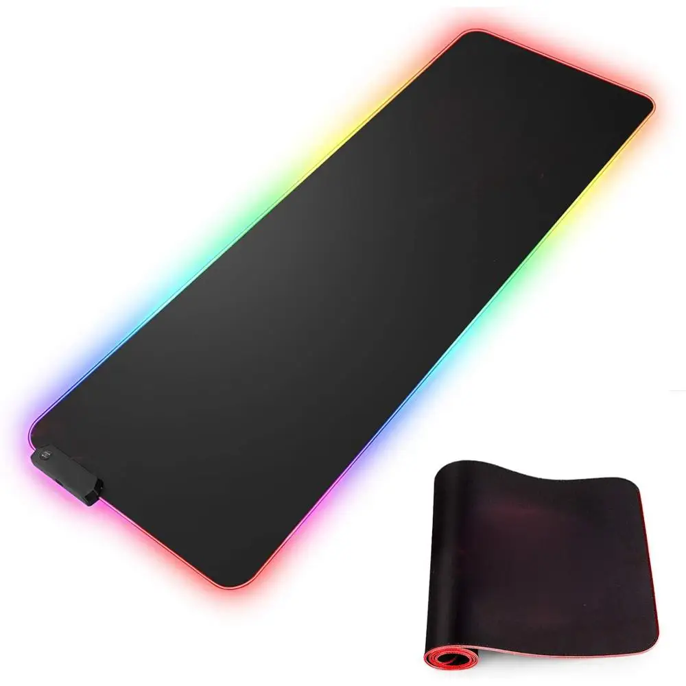 XXL RGB большой коврик для мыши светодиодный игровой со светодиодной подсветкой