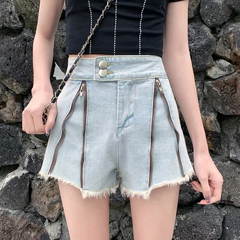2020 New Summer Denim Shorts Women Vintage Double Zipper Washed Denim Shorts Loose High Waist Tassel Denim Hot Pants Female
2020 New Summer Denim Shorts Women Vintage Double Zipper Washed Denim Shorts Loose High Waist Tassel Denim Hot Pants Female