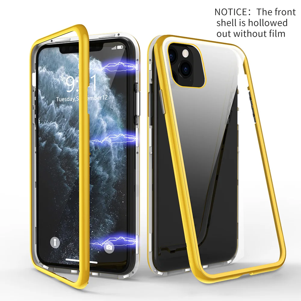 Magnetic Adsorption Metal Case For iPhone 11 Pro For iPhone 7 8 XS Max XR X 6 Full Protective Cover Coque Tempered Glass Magnet
Magnetic Adsorption Metal Case For iPhone 11 Pro For iPhone 7 8 XS Max XR X 6 Full Protective Cover Coque Tempered Glass Magnet