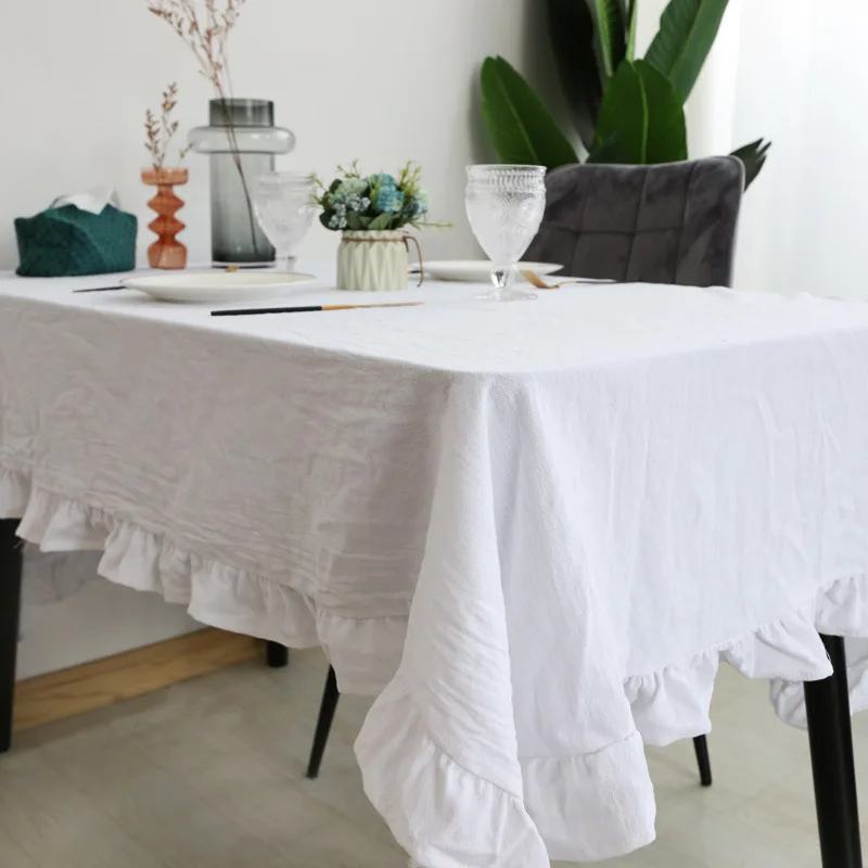 Solid Tablecloth Northern European Ins Ruffled Fabric Tablecloth White Pleated Cotton Simple Desk Cover Tea Table Tablecloth
Solid Tablecloth Northern European Ins Ruffled Fabric Tablecloth White Pleated Cotton Simple Desk Cover Tea Table Tablecloth