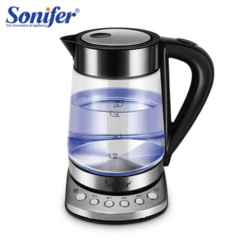 

1.7L Temperature cControl Electric Kettle Glass Transparent 2200W Household Quick Heating Electric Boiling Pot Sonifer