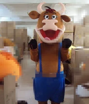 Adults Bull Cow Mascot Costume Suits Party Dress Outfits Clothing Advertising Promotion Carnival Hallowen Cosplay Unsiex Gift