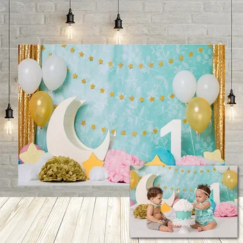 Avezano 1st Birthday Party Photography Background Moon Flower Balloon Gold Stars Baby Portrait Backdrop Photophone Photo Studio
Avezano 1st Birthday Party Photography Background Moon Flower Balloon Gold Stars Baby Portrait Backdrop Photophone Photo Studio